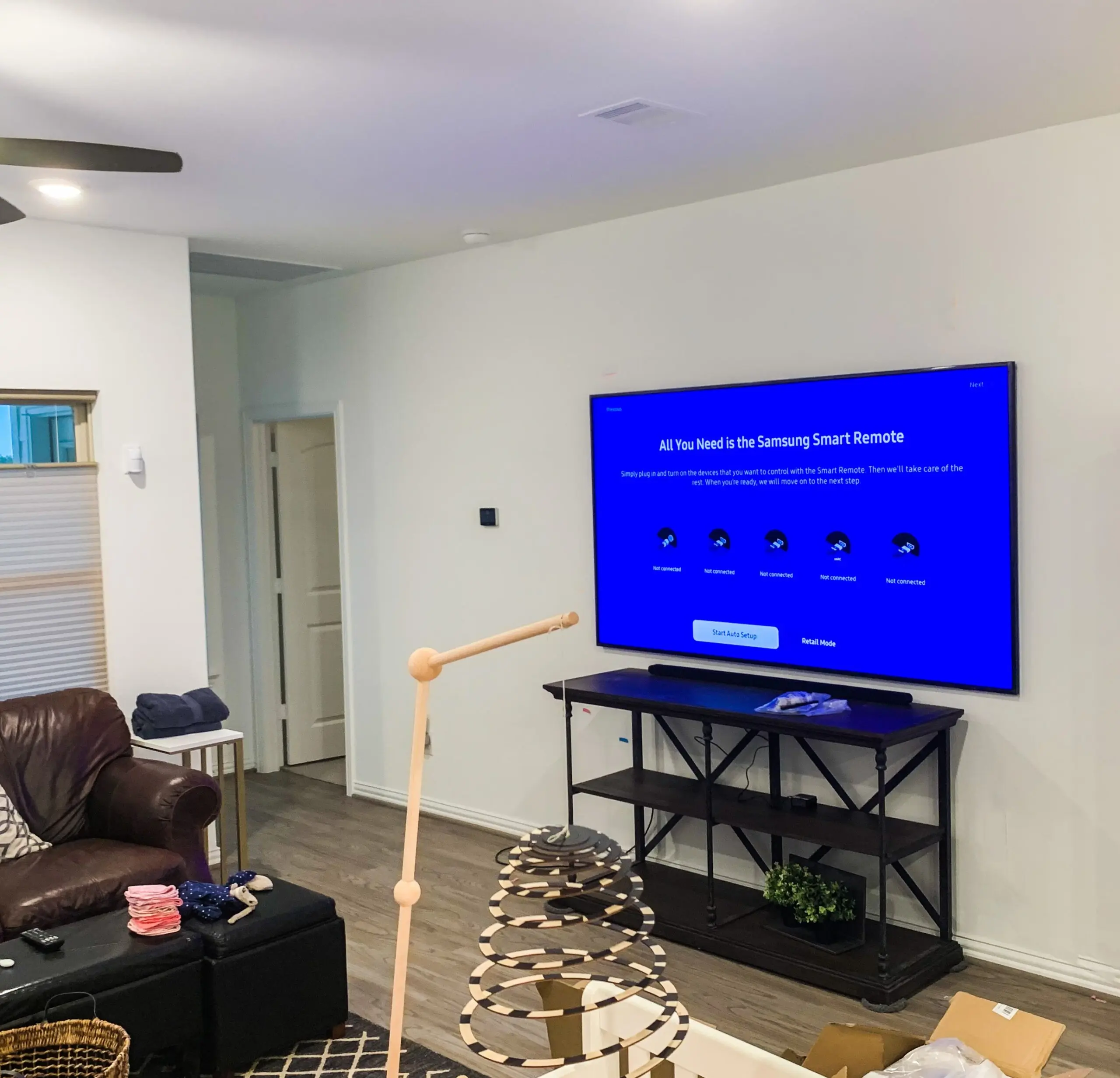Clean drywall TV install
