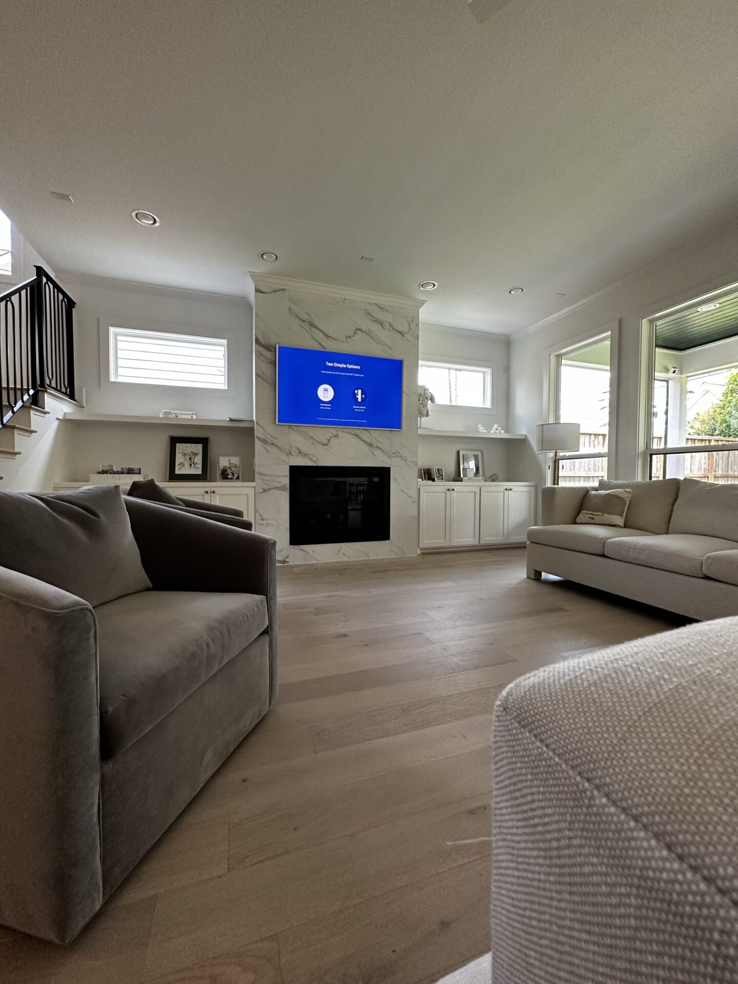 Installed flat-panel TV