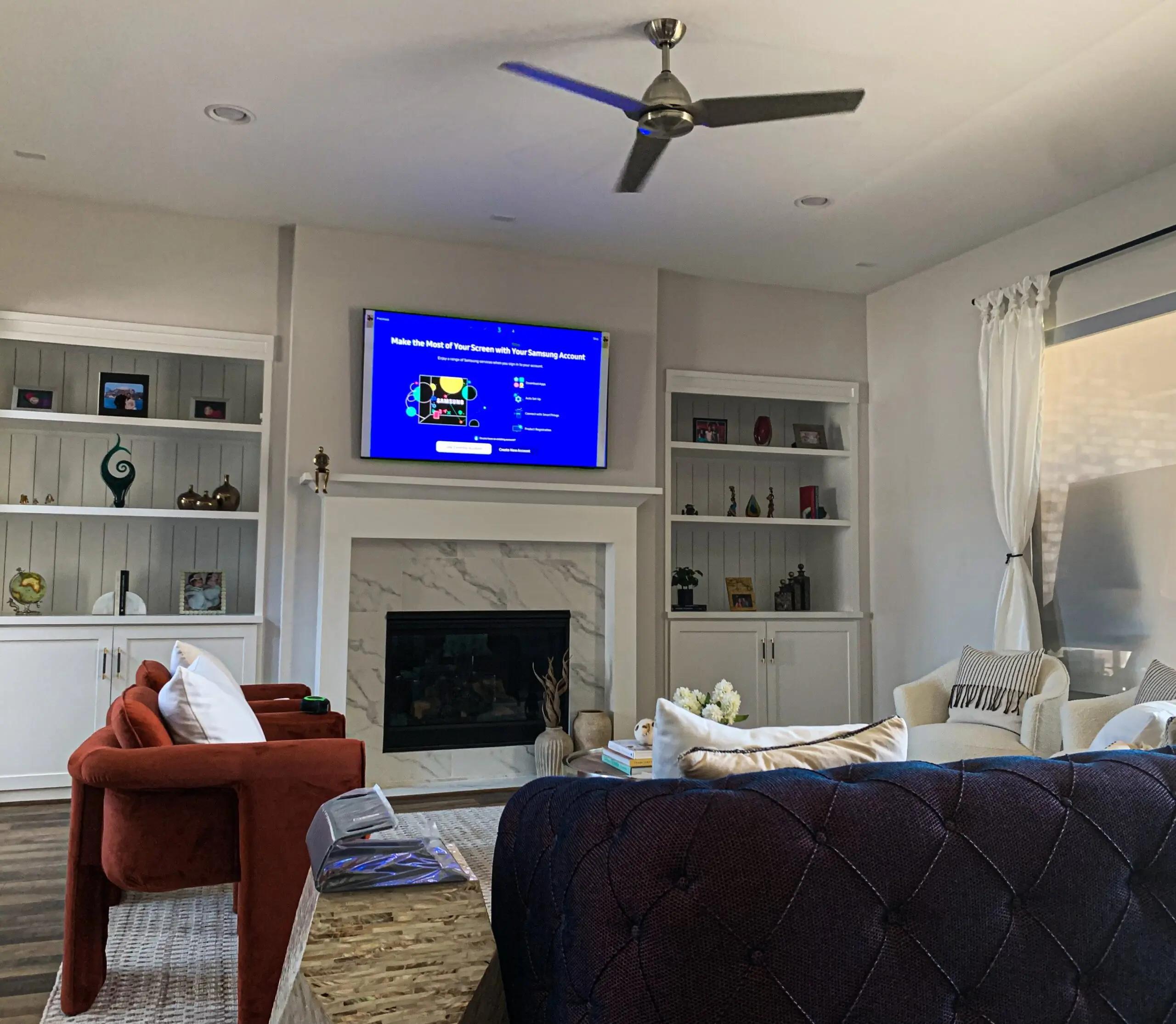 Fireplace TV mount install